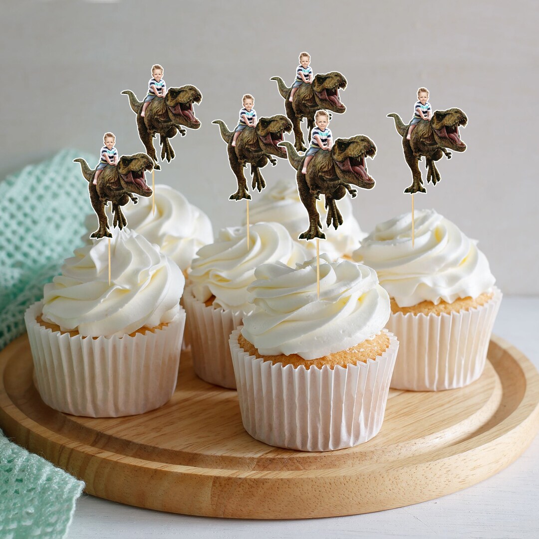 Printable Jurassic Custom Photo Cupcake Topper, Personalised Jurassic ...