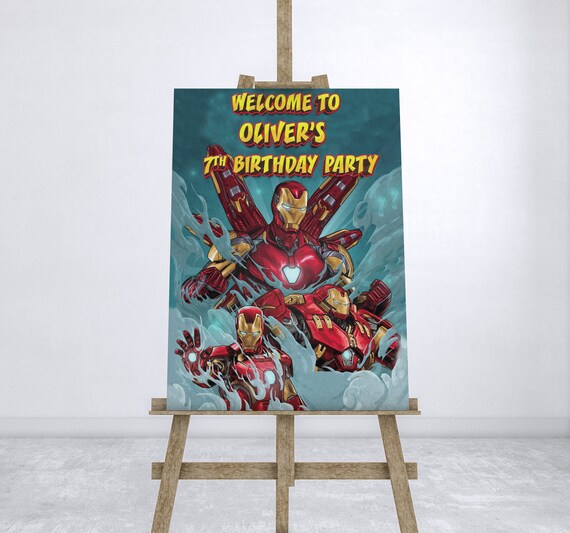 Ironman Birthday Welcome Sign Ironman Personalized Birthday - Etsy