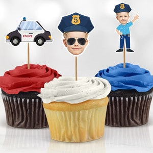 Printable Police Custom Photo Cupcake Topper, Personalised Police ...