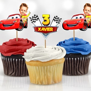 Printable Cars Custom Photo Cupcake Topper, Personalised Cars Cupcake Topper, Cars Birthday Cake Topper, Digital File Only