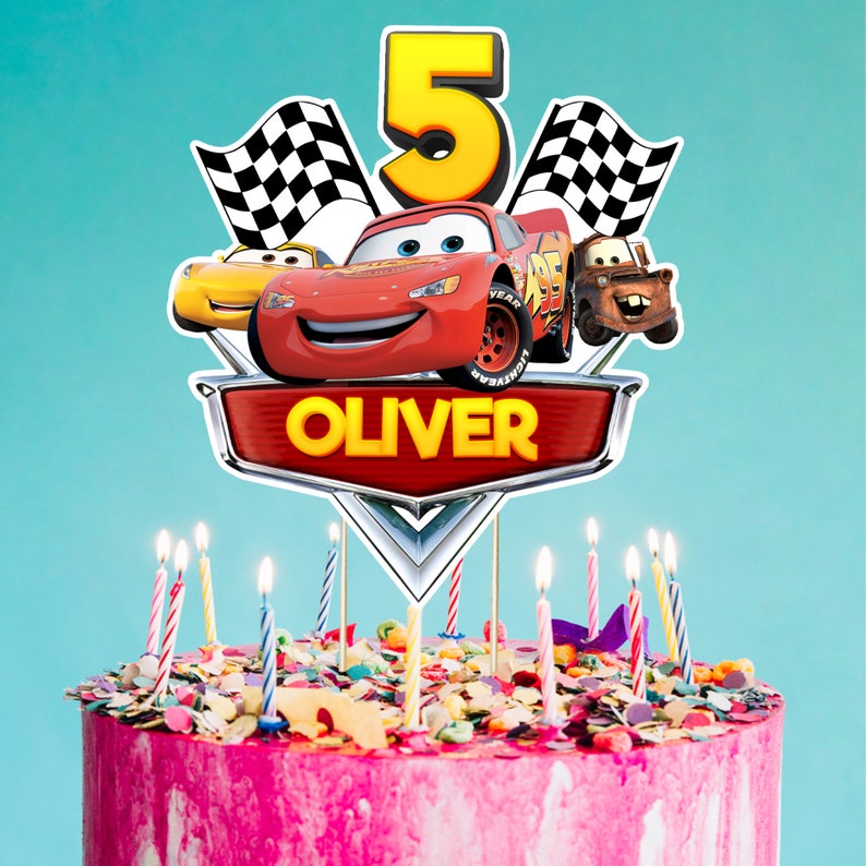 Printable Cars Cake Topper Cars Birthday Party Cake Etsy