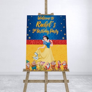 Snow White Birthday Welcome Sign,Snow White Personalized Birthday Welcome Sign,Snow White Princess Custom Welcome Sign-Digital File Only