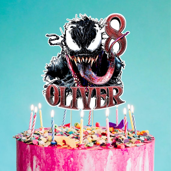Topper de pastel venom imprimible topper de pastel de fiesta pastel venom Topper de pastel venom imprimible topper de pastel de fiesta