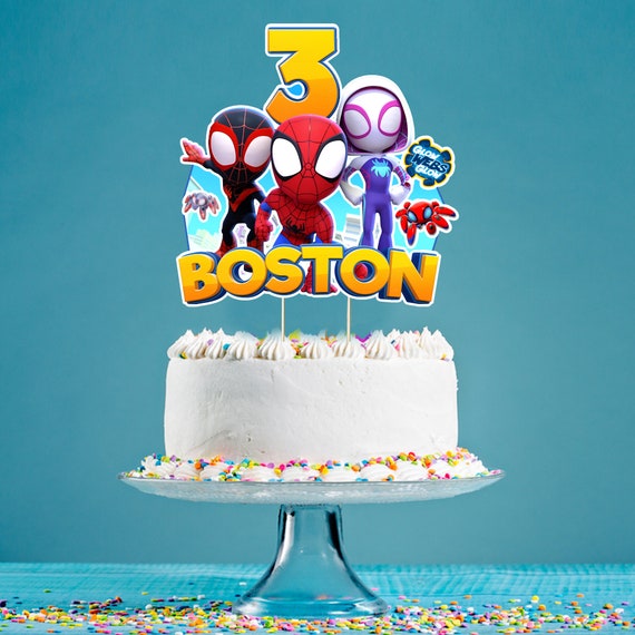 Gâteau de topper 1pcs - Spidey et ses amis, décoration de fête'anniversaire  à thème incroyable, vaisselle, as - Cdiscount Maison