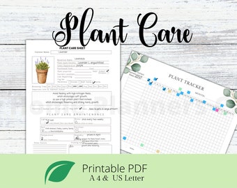 Plant Care Tracker, Plant Care Journal, Indoor Plant Planner, Zimmerpflanzen Planer, Planer für die Bewässerung, druckbar, Garten Tracker Tagebuch,