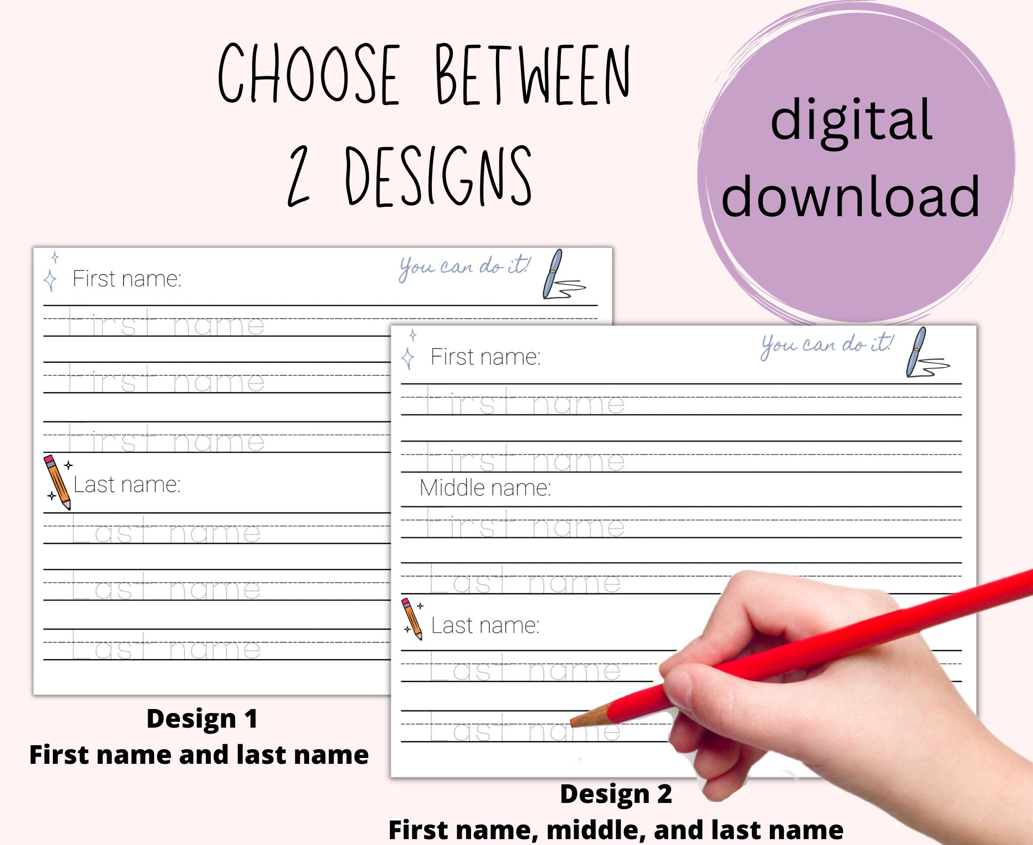 Custom Name Handwriting Practice Custom Name Tracing - Etsy