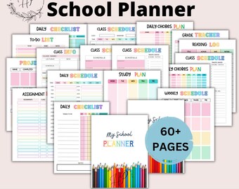 School Planner, Printable Student Planner Bundle, ADHD Planner, High School Planner, College Planner, Semester Planner, Homeschool Planner