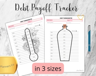 Debt Payment Tracker, Debt Payoff Tracker, Debt Snowball Tracker, Debt Avalanche Tracker,Debt thermometer,Debt payoff planner,Debt tracker