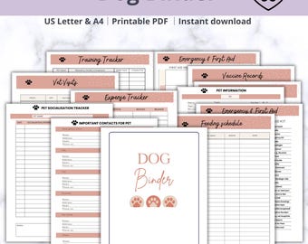 Dog Planner, Dog Binder Pet Planner, Pet Health Tracker, Pet Medical Planner, Pet Checklists Pet Workbook Pet Planning Journal Pets Planning