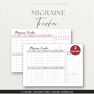 Migraine Tracker, Printable Headache Journal, Headache Tracker, Chronic Migraine Chart, Chronic Migraine Journal, Chronic Illness Chart