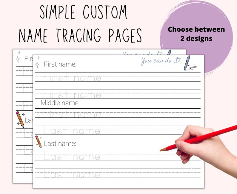 Custom Name Handwriting Practice Custom Name Tracing Personalized Name ...