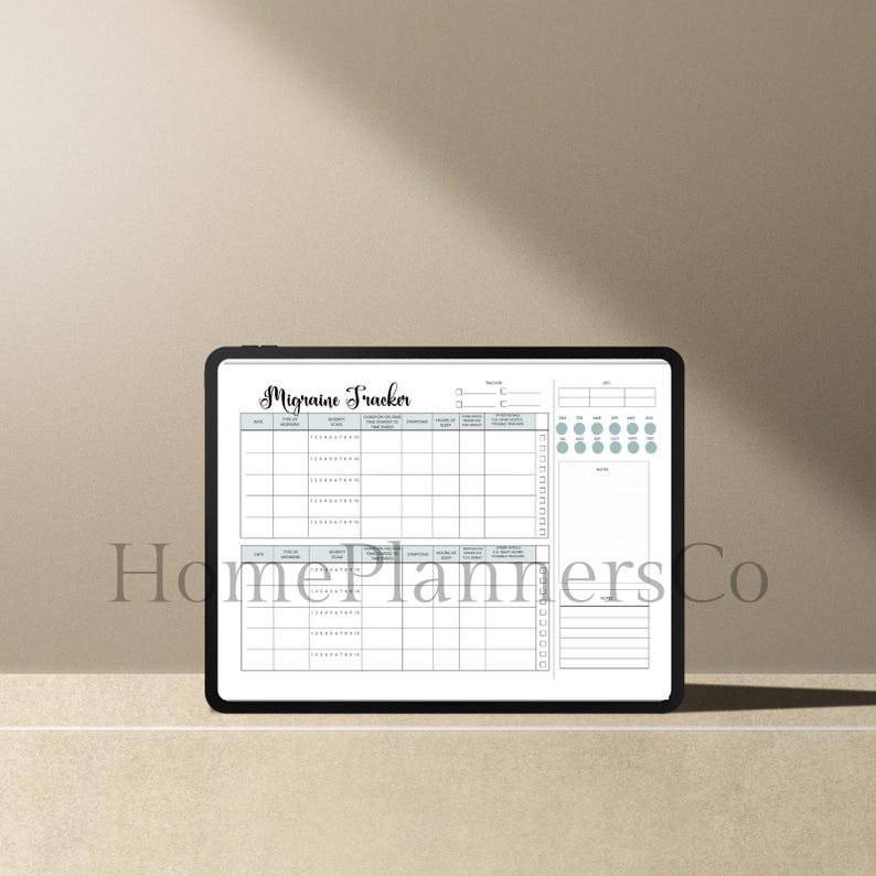 Migraine Tracker, Printable Headache Journal, Headache Tracker, Chronic Migraine Chart, Chronic Migraine Journal, Chronic Illness Chart image 6