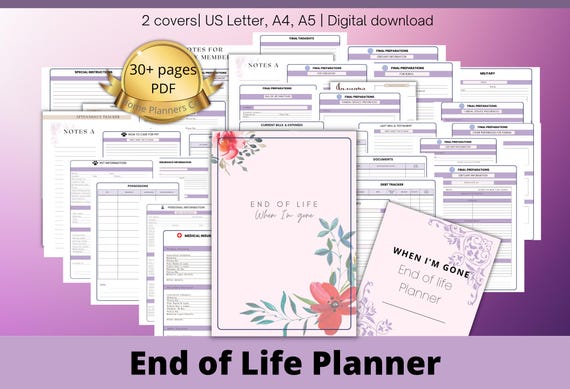 End Of Life Planner, Final Wishes Planner, Printable Legacy Planner, Funeral Planner, Estate Planning Organizer, End of Life Planning Pages
