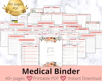 Medical Planner,Medical Binder,Health Tracker,Blood Pressure Log,Sleep Habit Tracker,Medical Planner Bundle, Health Binder,Wellness Planner,