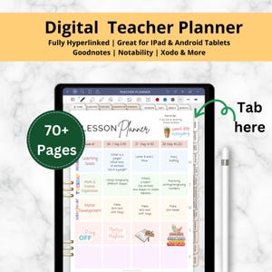 2025- 2026 Digital Teacher Planner with Hyperlinks for Goodnotes, Notability, Xodo, 2025-2026 Academic Planner for Note-taking Apps