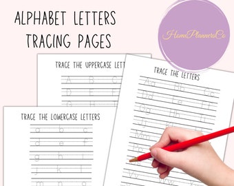 Alfabetovertrekpagina's: hoofdletters en kleine letters, werkbladen voor kleuters, oefenblad handschrift, gestippeld alfabet (afdrukbaar)