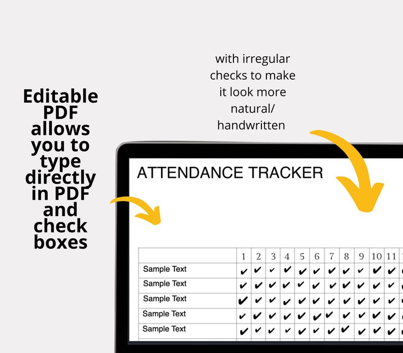 Editable Attendance Tracker, Printable Attendance Record Log, Class Log ...