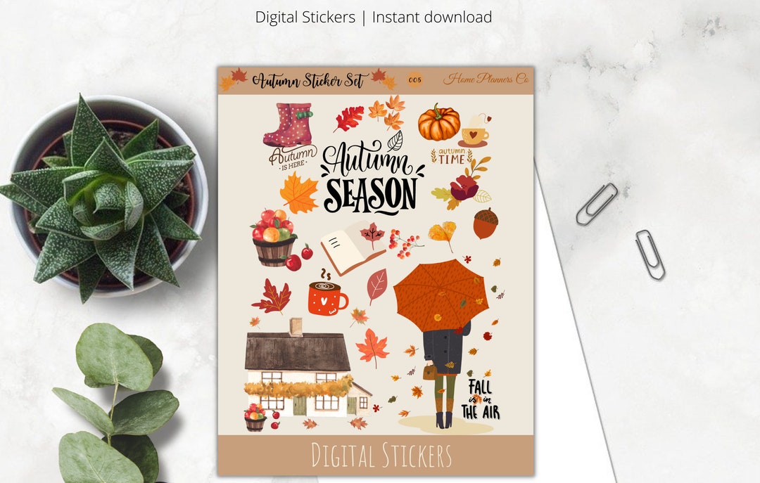 Autumn Sticker Sheet Fall Stickers, Bujo Stickers, Journal Stickers ...