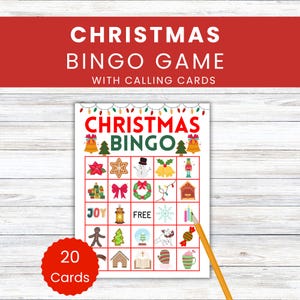 Christmas Bingo Cards, Printable Bingo Game, Christmas Activities, Family Bingo,  Classroom Bingo, Printable Christmas Game, Work Bingo