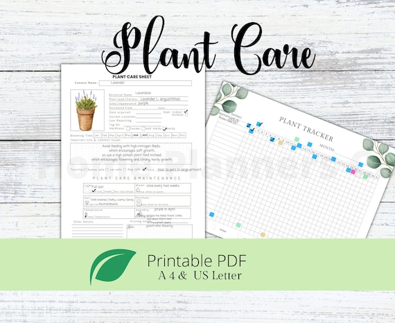 Plant Care Tracker, Plant Care Journal, Indoor Plant Planner,Houseplant Planner,Plant Watering Schedule Log,Printable,Garden Tracker Diary,