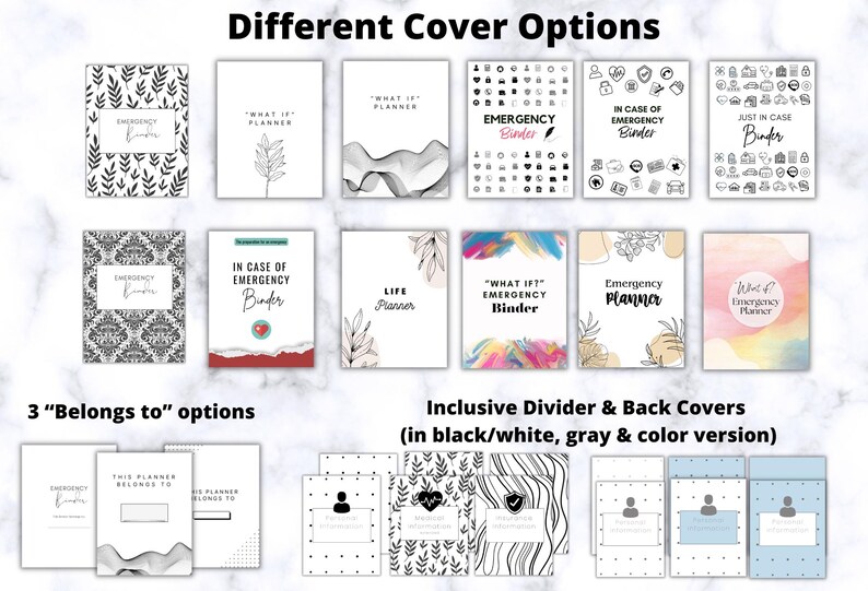 EDITABLE Just in Case Emergency Planner, what If Binder, Disaster