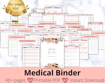 Medical Planner,Medical Binder,Health Tracker,Blood Pressure Log,Sleep Habit Tracker,Medical Planner Bundle, Health Binder,Wellness Planner,