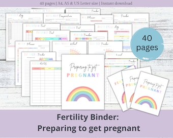 Fertility Binder| Fertility Planner| Trying to conceive Planner, Preparing for Pregnancy Planner, Period fertility tracker, OPK Test Log