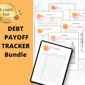 Paquete de seguimiento de pago de deuda, rastreador de deuda, bola de nieve de deuda, pago de deuda, rastreador de deuda pagos de deuda imprimibles planificador financiero registro de pago de deuda