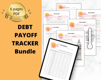 Debt Payoff Tracker Bundle, Debt tracker, Debt Snowball, Debt Payment, Debt Tracker Printable Debt Payments Finance Planner Debt Payoff Log