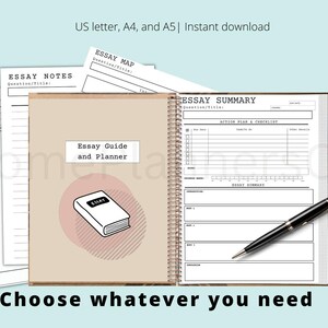 Essay Planner Editable Printable PDF| Essay Guide Planner Pack Bundle | Student Essay Writing Template | Academic School, College,University image 13