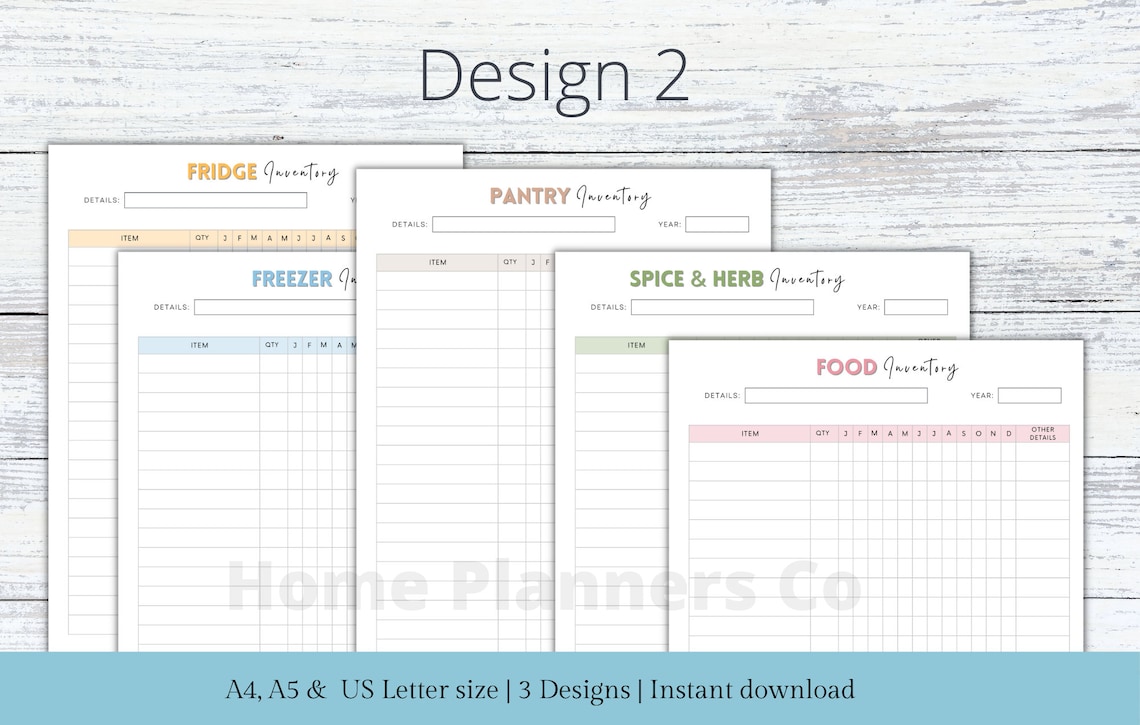 Food Inventory Tracker Pages Printable Kitchen Inventory,pantry ...