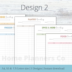 Food Inventory Tracker Pages Printable Kitchen Inventory,Pantry Inventory, Freezer Inventory,Spice Inventory, Fridge Inventory,Food List PDF image 4