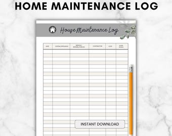 Hausinstandhaltungs-Tracker, Hausreparatur-Tracker, Haus-Wartungsbuch,