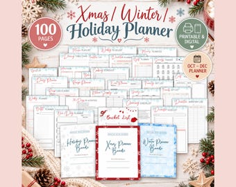 Christmas Planner Printable Xmas Planner, Holiday Planner Christmas Gift List, Christmas Binder, Christmas To Do List, Thanksgiving Planner