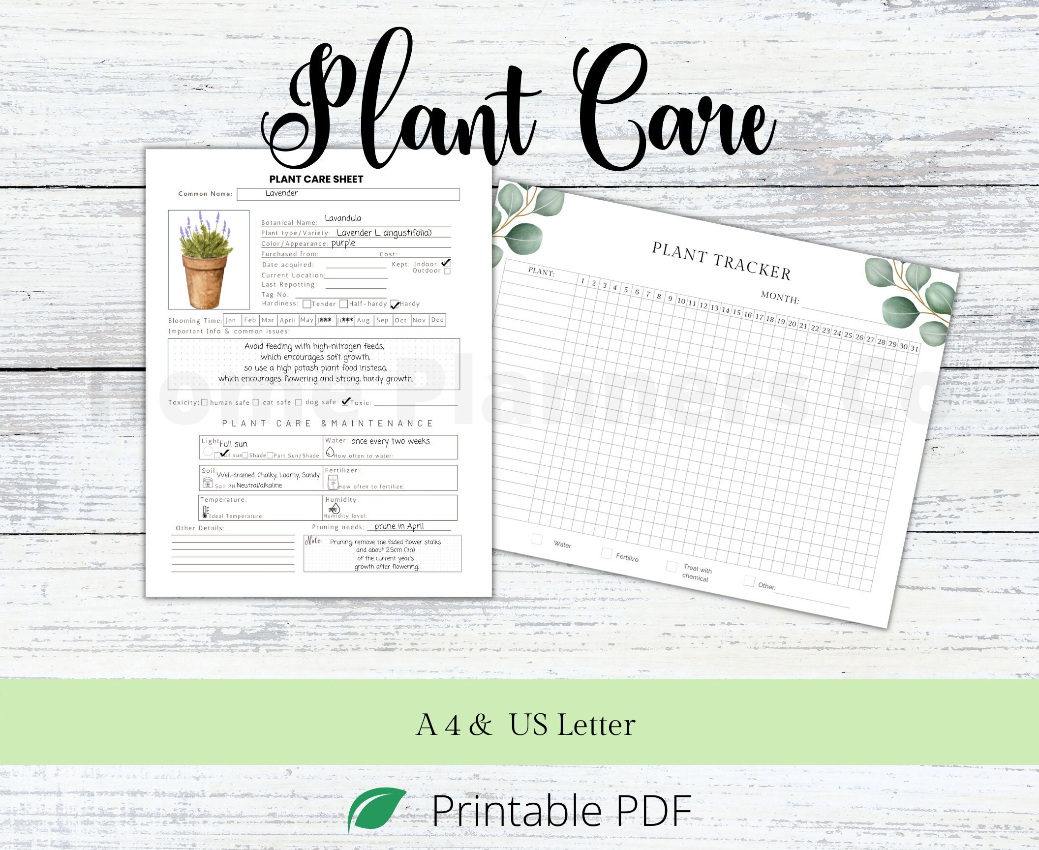 Plant Care Tracker Plant Care Journal Indoor Plant Etsy