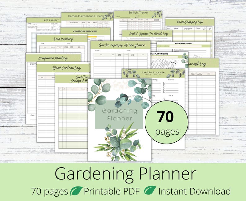 Garden Planner, Garden Journal,Garden Calendar,Garden Log,Gardening Organizer,Gardening Binder,Gardening Book, Plant Planner, Printable PDF, image 1