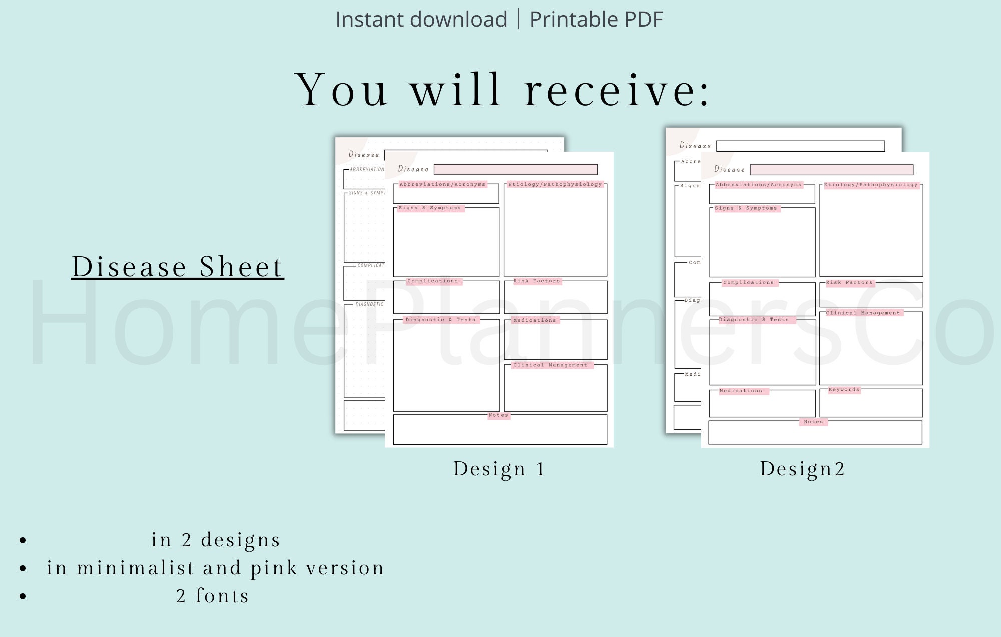 Nurse Study Templates Bundle | Nurse Student Study Guide | Medical ...