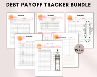 Debt Payoff Tracker Bundle, Debt tracker, Debt Snowball, Debt Payment, Debt Tracker Printable Debt Payments Finance Planner Debt Payoff Log