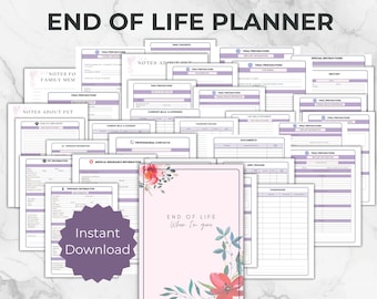 End Of Life Planner, Final Wishes Planner, Printable Legacy Planner, Funeral Planner, Estate Planning Organizer, End of Life Planning Pages