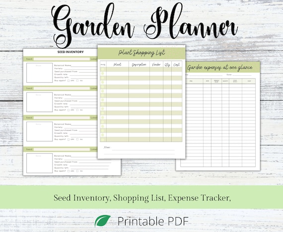 Garden Planner, Seed Inventory, Expense Tracker,Shopping List,Garden Printable,Garden Journal, Garden Log,Gardening organizer,Garden Tracker
