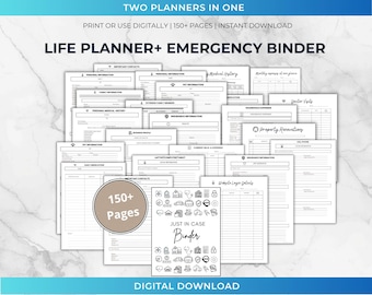 End of Life Planner Printable Just in Case of Emergency Binder, Life Planner, Funeral Planner, What if Binder, Estate and Funeral Organizer