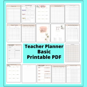 Teacher Planner 2026-2027 Binder, Printable Teaching Planner, Academic Planner, Agenda,Teacher Binder, Class Grade Log Attendance Sheet