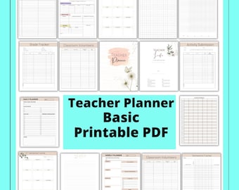 Teacher Planner 2026-2027 Binder, Printable Teaching Planner, Academic Planner, Agenda,Teacher Binder, Class Grade Log Attendance Sheet