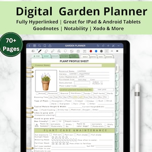 Digital Garden Planner with Hyperlinks for Goodnotes, Notability, Xodo, Garden Journal, Garden Guide, Gardening Logbook, Gardening Organizer