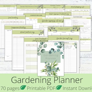 Garden Planner, Garden Journal,Garden Calendar,Garden Log,Gardening Organizer,Gardening Binder,Gardening Book, Plant Planner, Printable PDF,