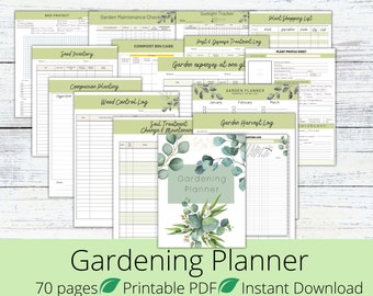 Garden Planner, Garden Journal,Garden Calendar,Garden Log,Gardening Organizer,Gardening Binder,Gardening Book, Plant Planner, Printable PDF,