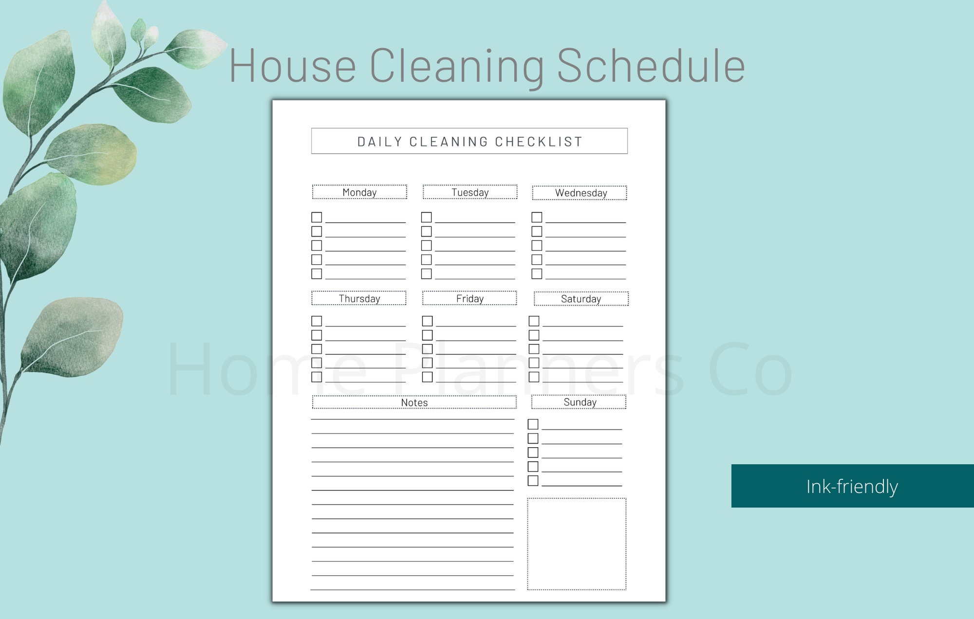 EDITABLE Weekly Checklist Printable Pdfcleaning Schedule - Etsy Australia