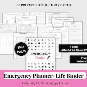 Emergency Planner Printable Life Planner End of Life Planner Digital Emergency Bundle Just in Case of Emergency Funeral Plan What if Binder