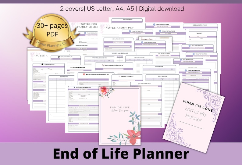 End of Life Planner Final Wishes Planner Printable Legacy - Etsy