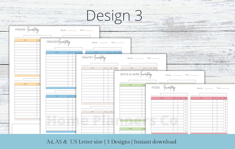 Food Inventory Tracker Pages Printable Kitchen Inventory,pantry ...